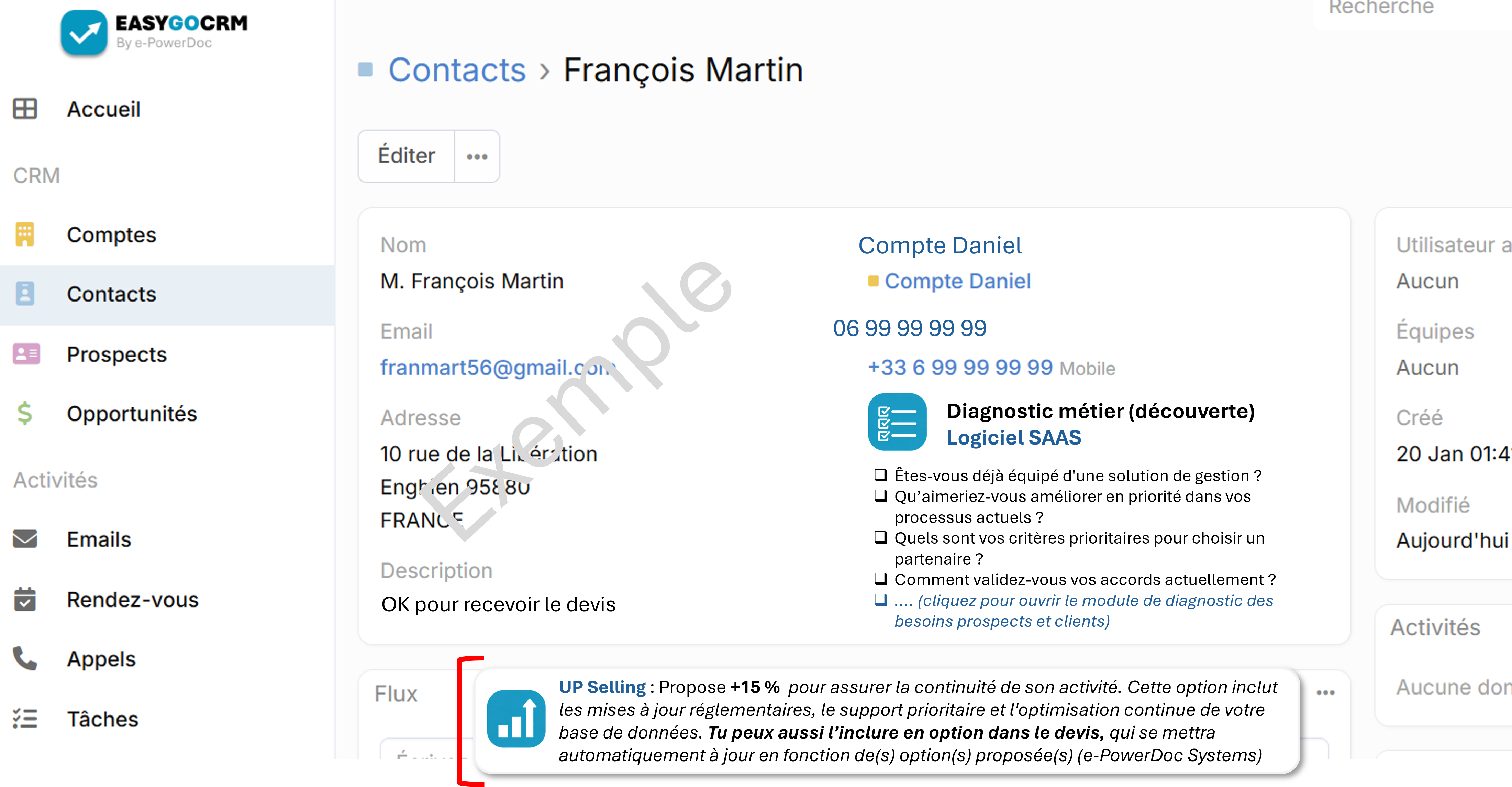 Front Office Up Selling
